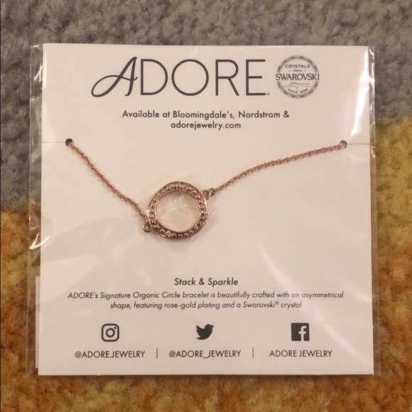 ADORE Rose Gold plated Bracelet with 1 Swarovski - Picture 1 of 5
